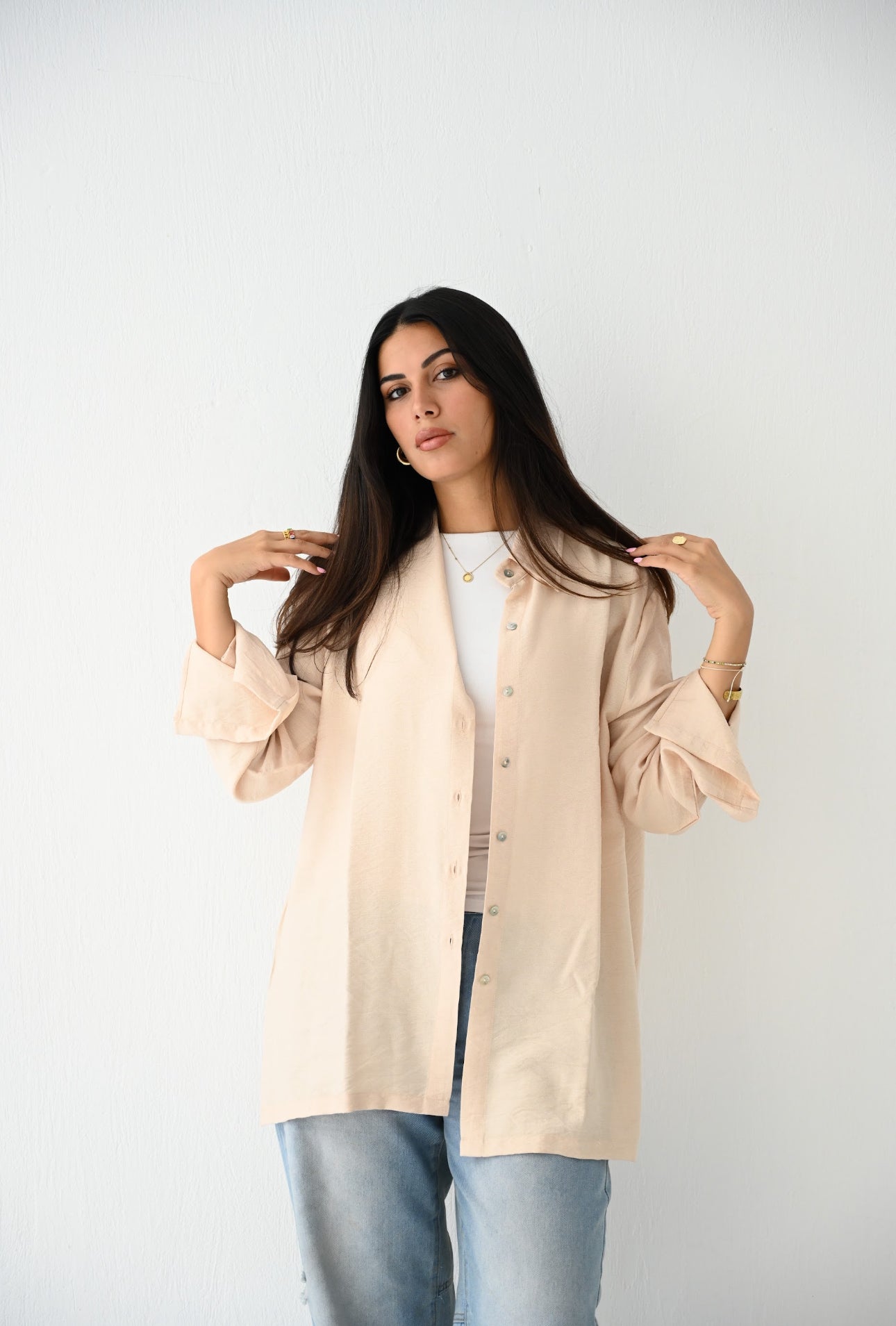 Beige Linen Blouse