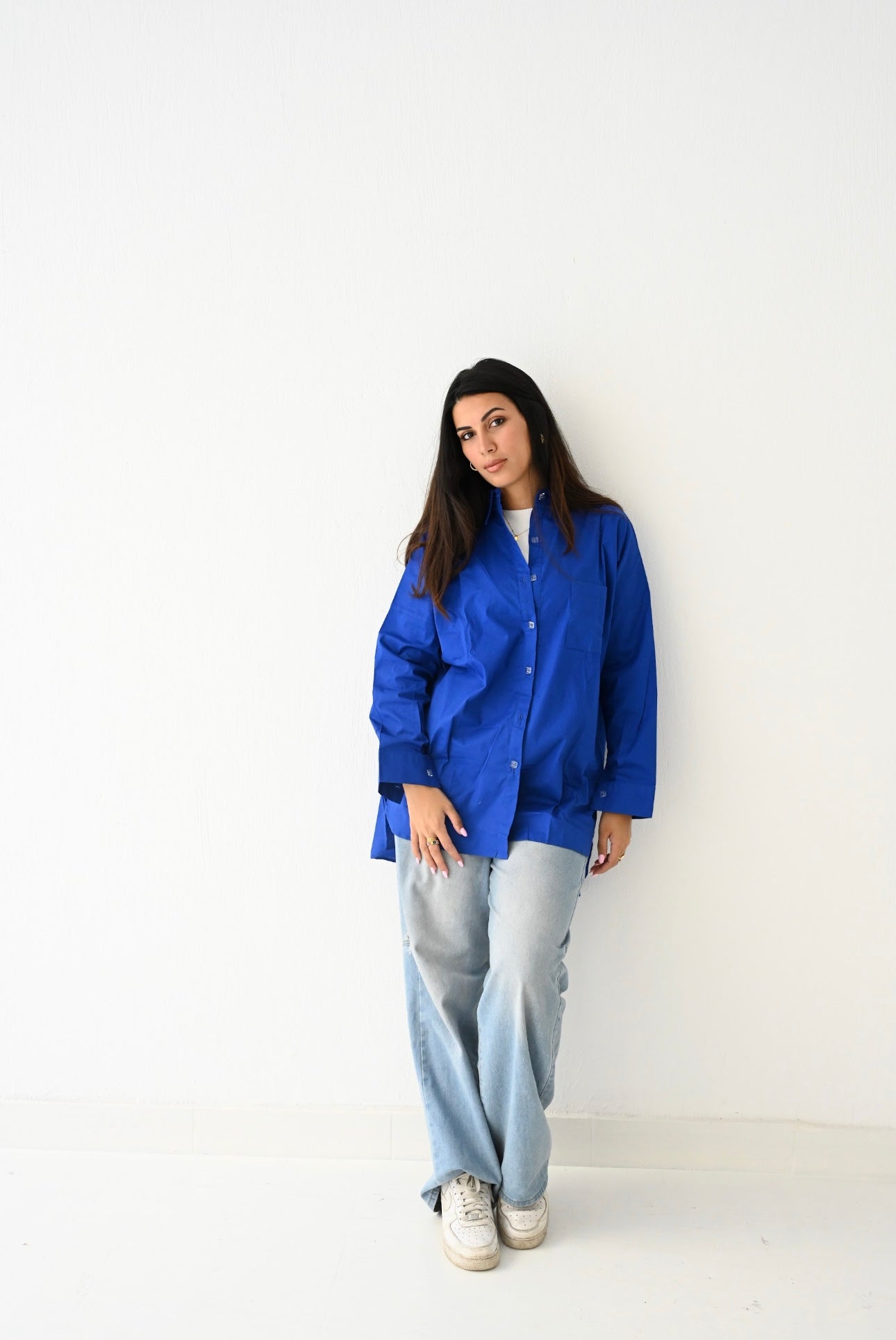 Blue Poplin Blouse