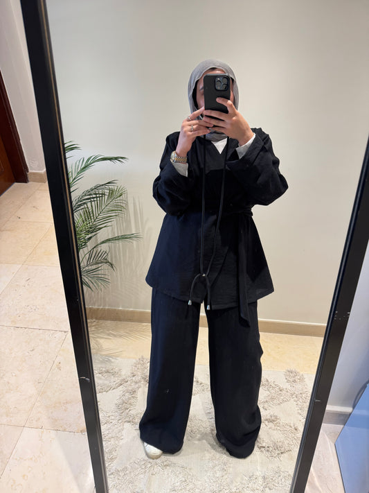 Black Tye Me Set