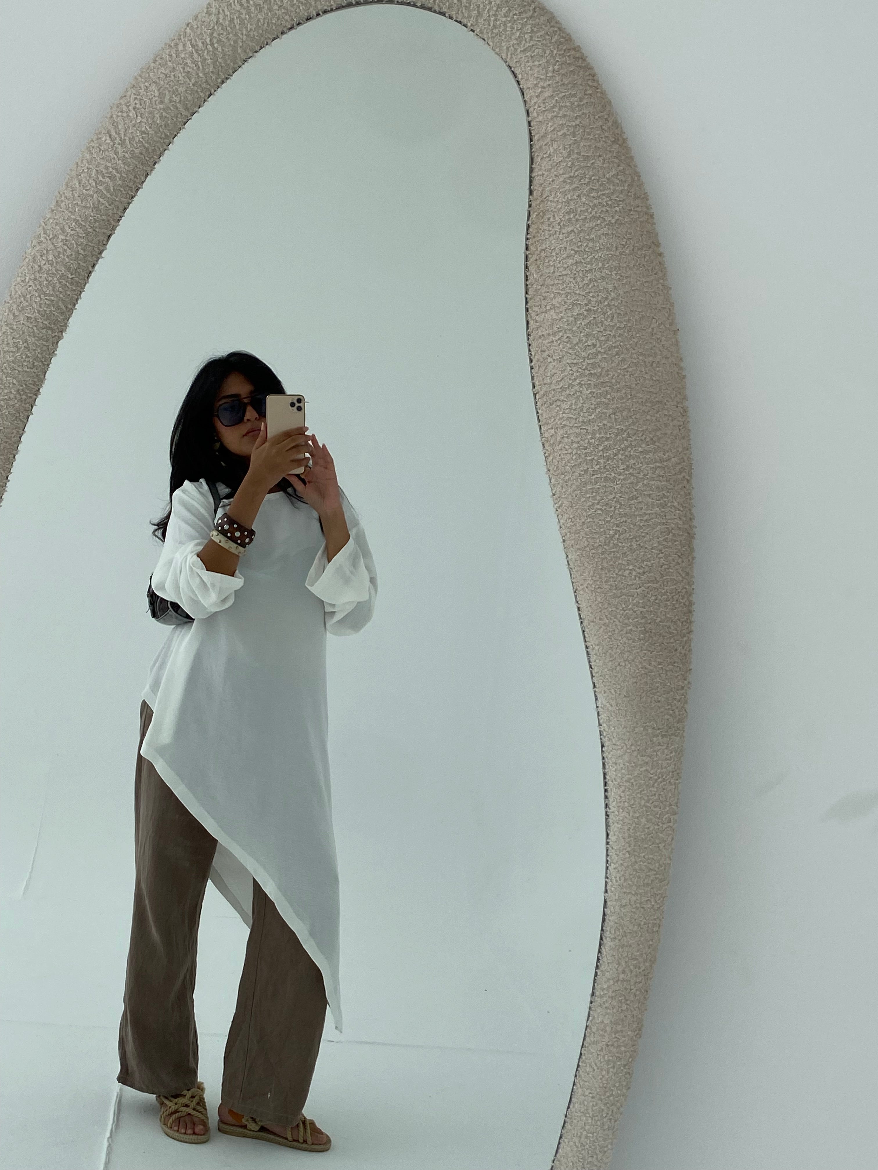 White Asymmetric Long Top