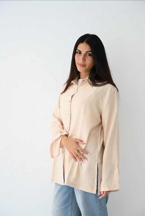 Beige Linen Blouse