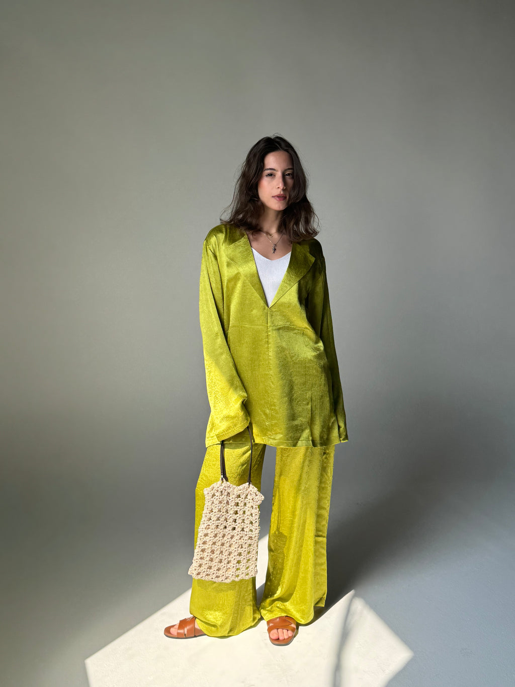 Lime Satin Set