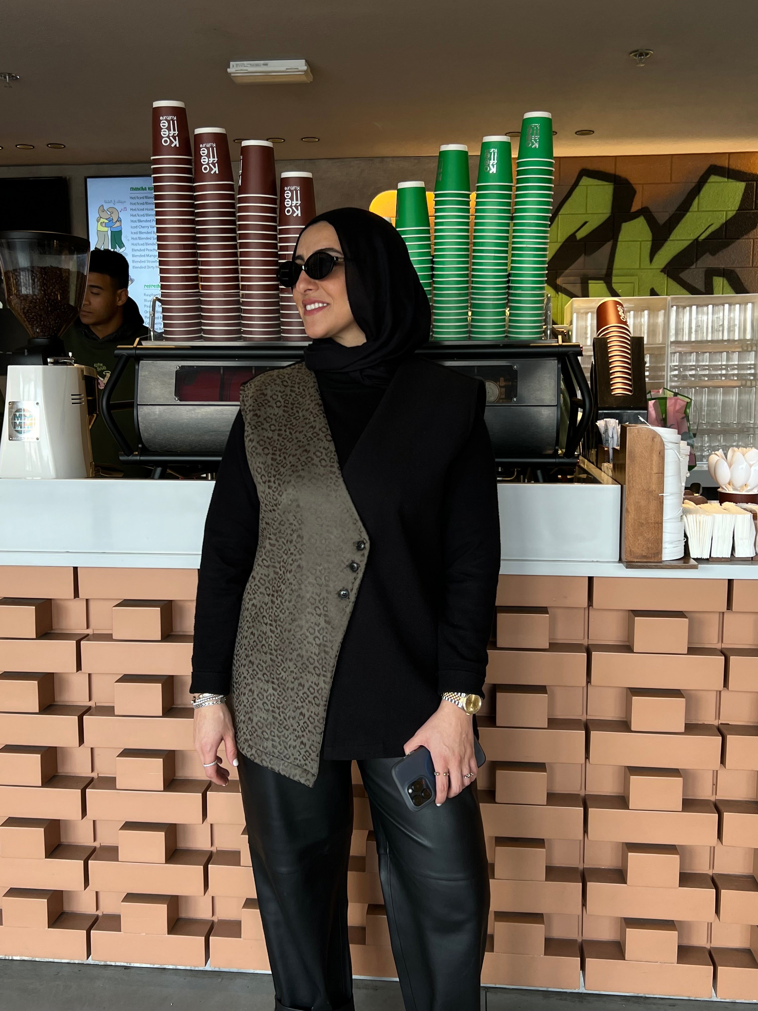 Leather and Wool Vest