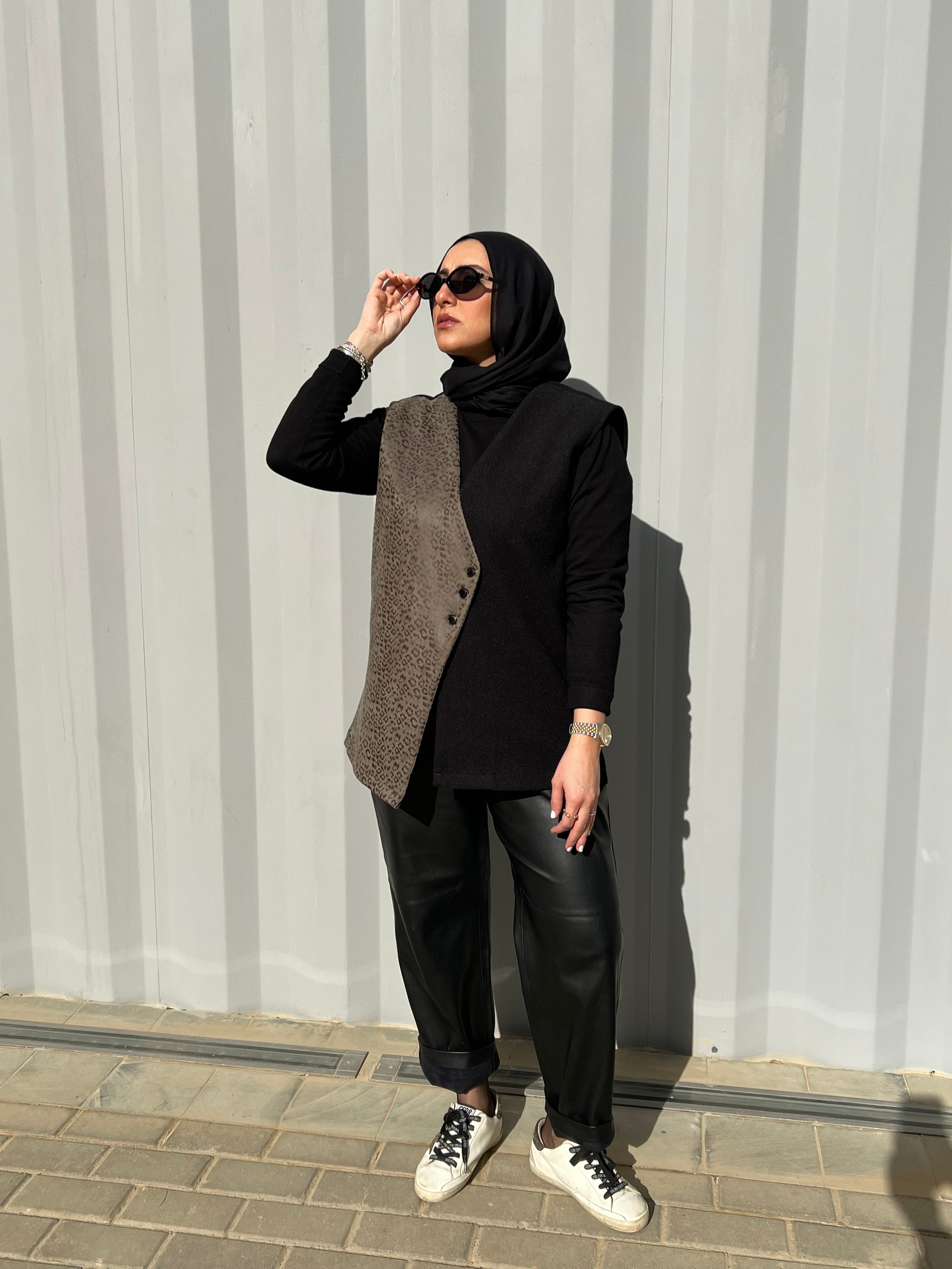 Leather and Wool Vest