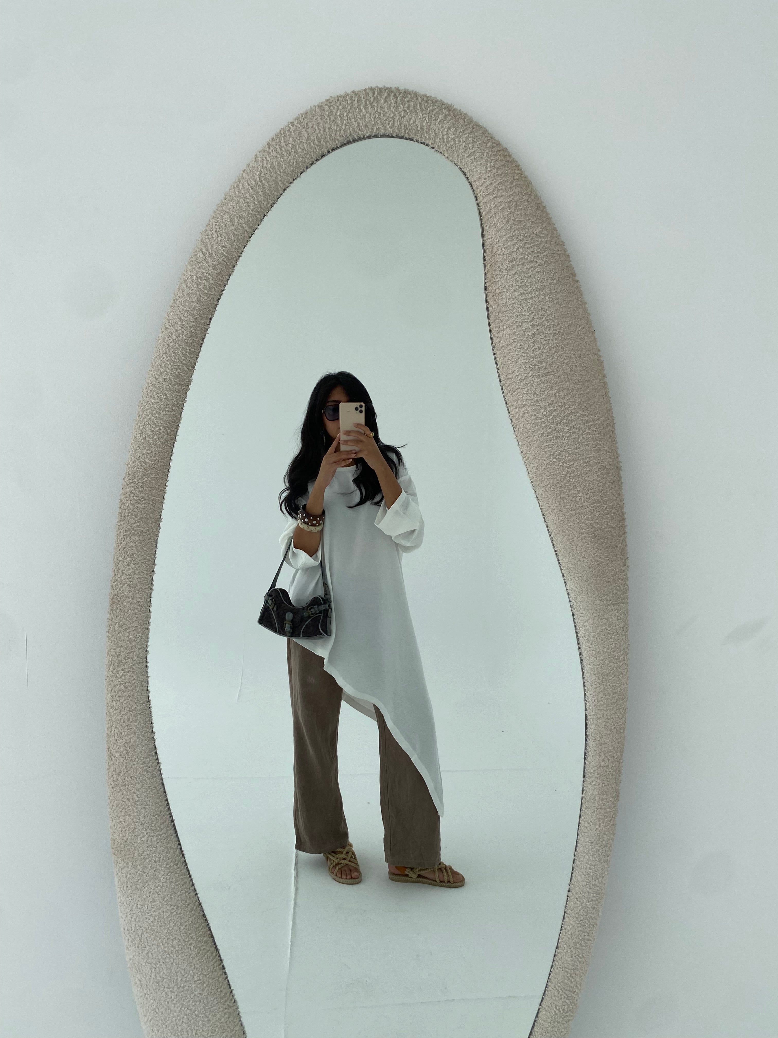 White Asymmetric Long Top