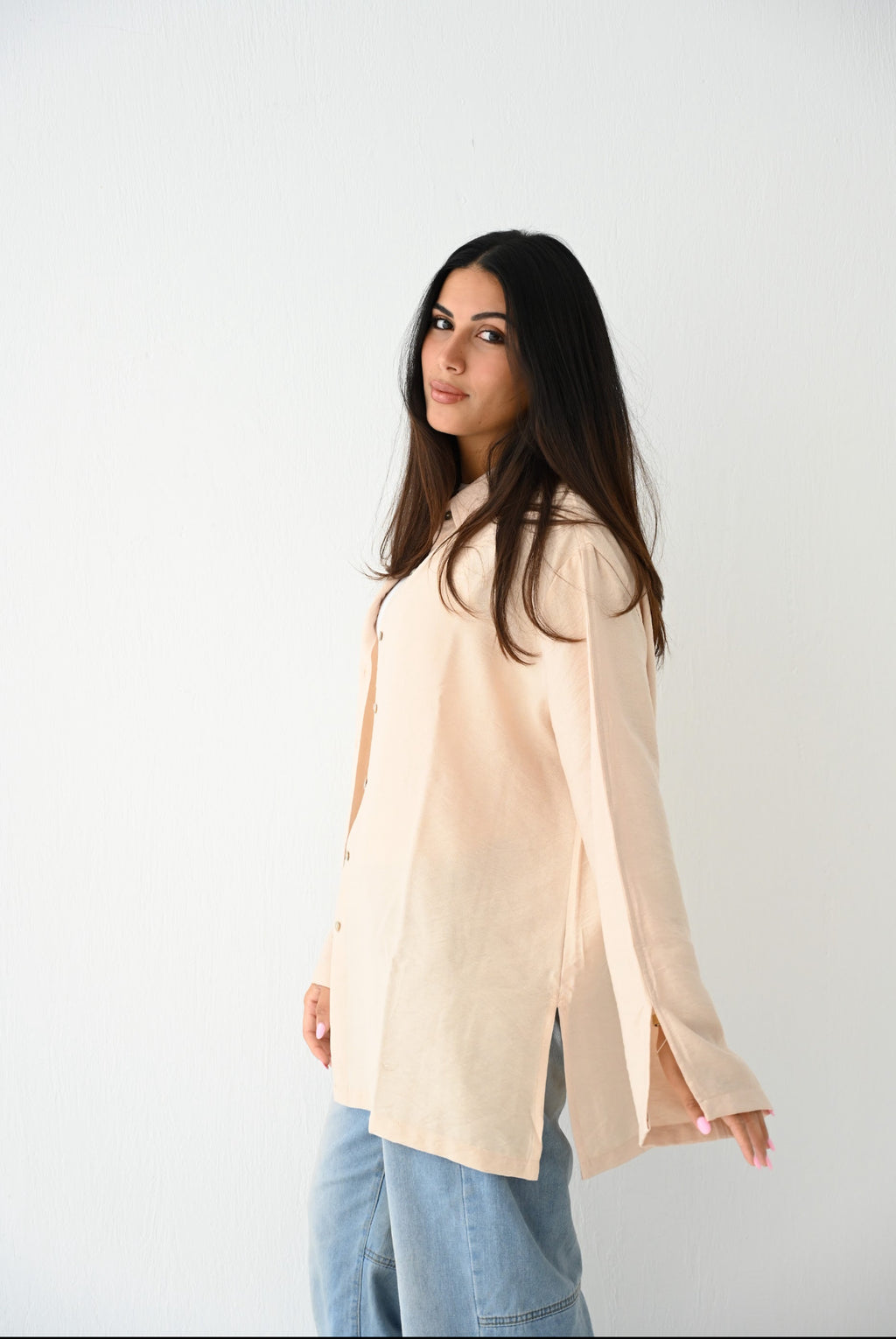 Beige Linen Blouse