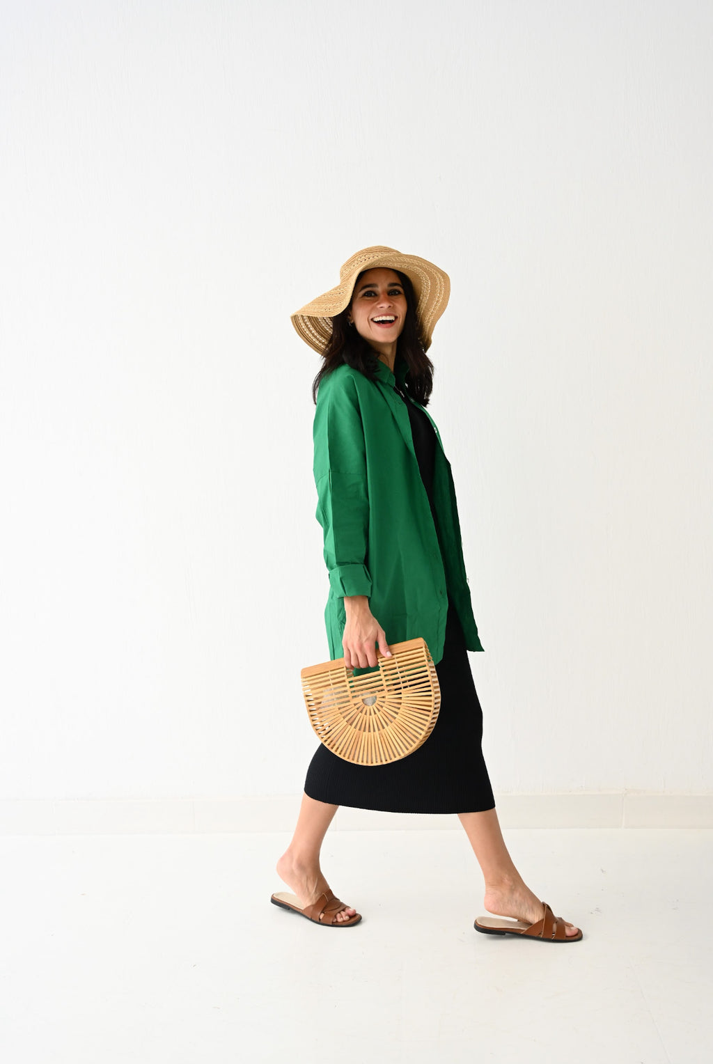 Green Poplin Blouse