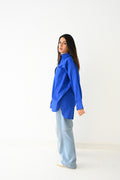 Blue Poplin Blouse