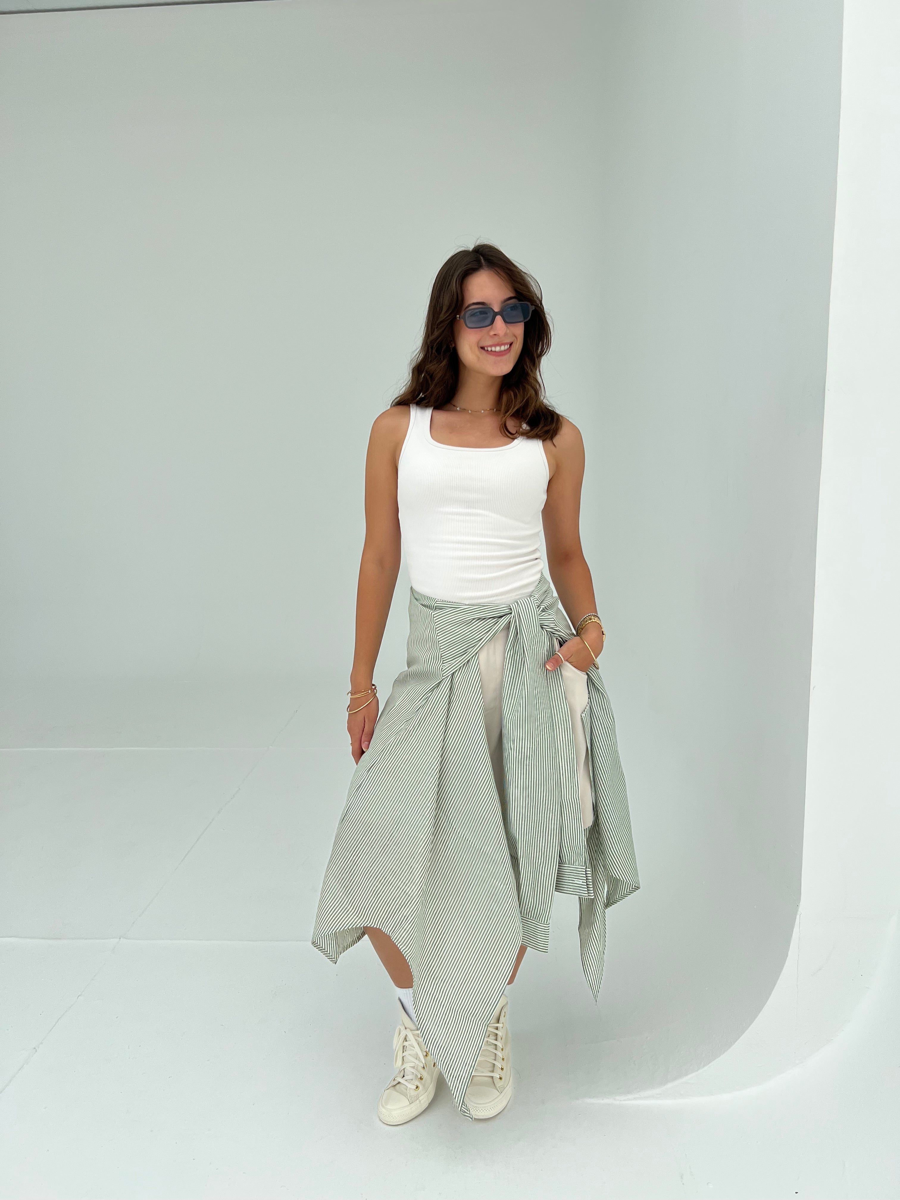 2 Pieces Green Chemise