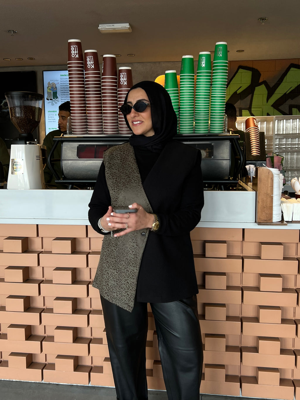 Leather and Wool Vest