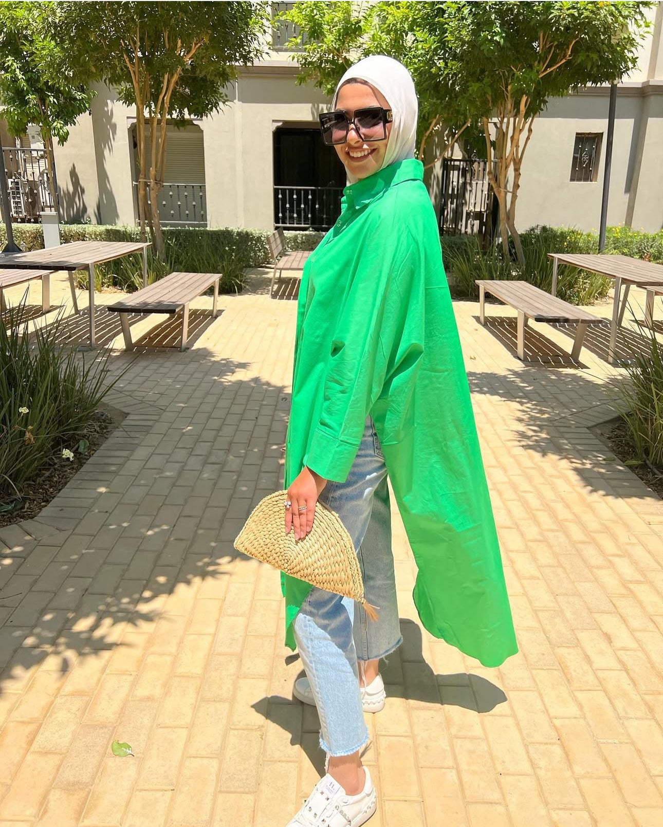 Semi Dress Green Blouse