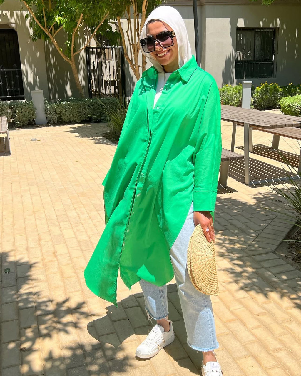 Semi Dress Green Blouse